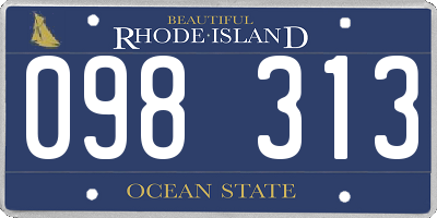 RI license plate 098313