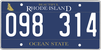 RI license plate 098314