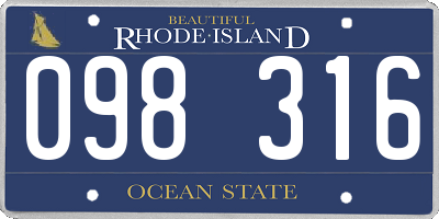 RI license plate 098316