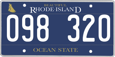RI license plate 098320