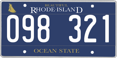 RI license plate 098321