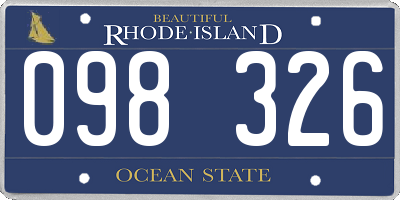 RI license plate 098326