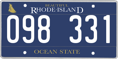 RI license plate 098331