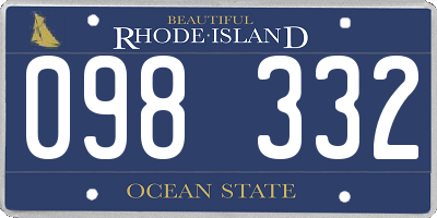 RI license plate 098332