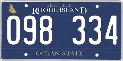 RI license plate 098334