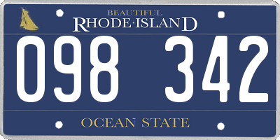 RI license plate 098342