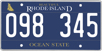 RI license plate 098345