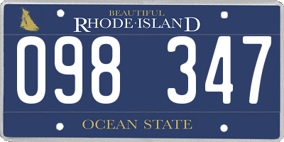 RI license plate 098347