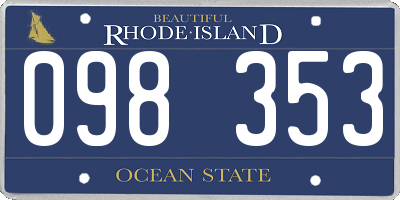 RI license plate 098353