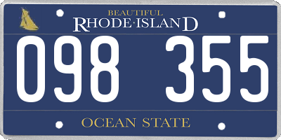 RI license plate 098355