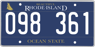 RI license plate 098361