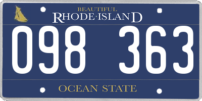 RI license plate 098363