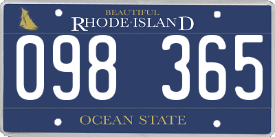 RI license plate 098365