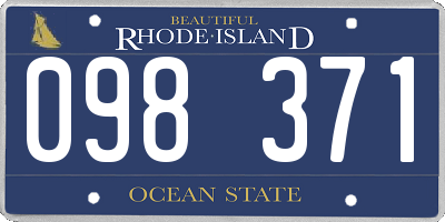 RI license plate 098371
