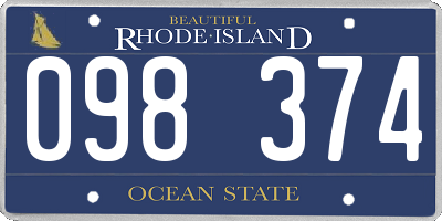RI license plate 098374