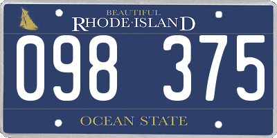 RI license plate 098375