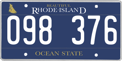 RI license plate 098376