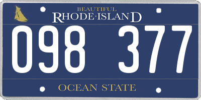 RI license plate 098377