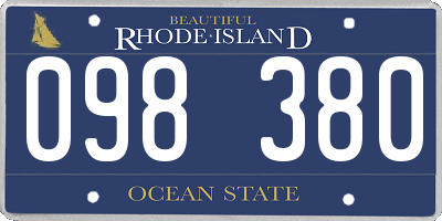 RI license plate 098380