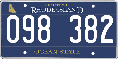 RI license plate 098382