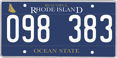 RI license plate 098383