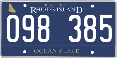 RI license plate 098385
