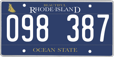RI license plate 098387