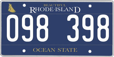 RI license plate 098398