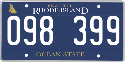 RI license plate 098399