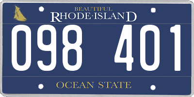 RI license plate 098401