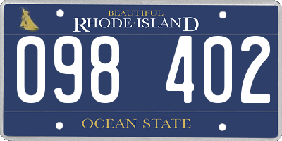 RI license plate 098402