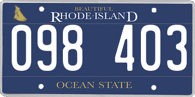 RI license plate 098403