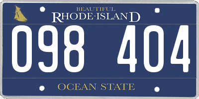 RI license plate 098404