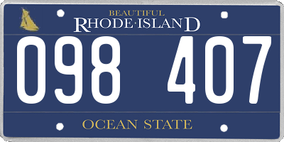 RI license plate 098407