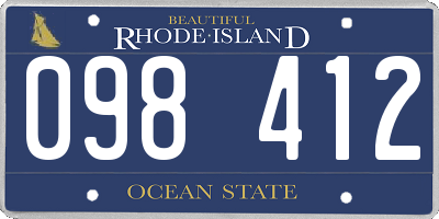 RI license plate 098412