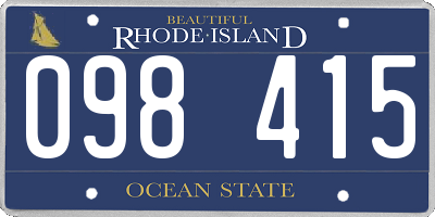RI license plate 098415