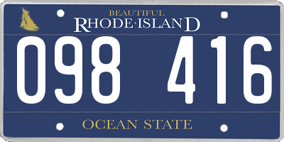 RI license plate 098416
