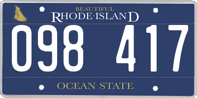 RI license plate 098417