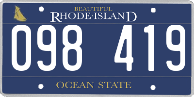 RI license plate 098419