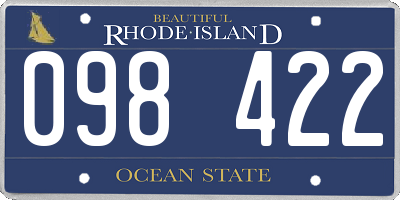 RI license plate 098422