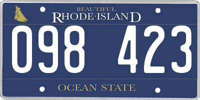 RI license plate 098423