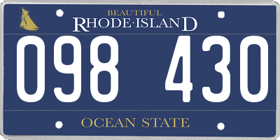 RI license plate 098430