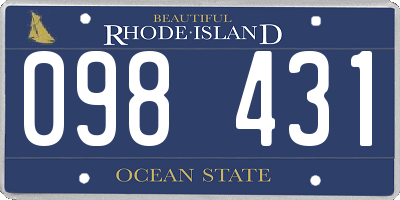 RI license plate 098431
