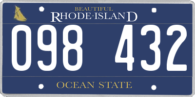 RI license plate 098432