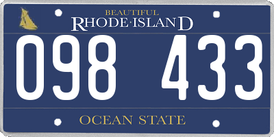 RI license plate 098433