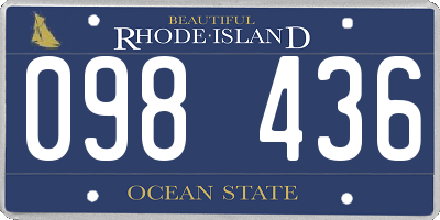RI license plate 098436