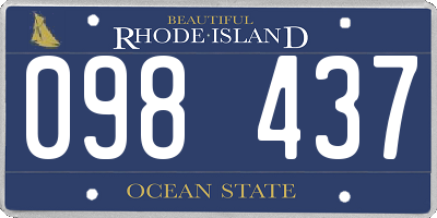 RI license plate 098437