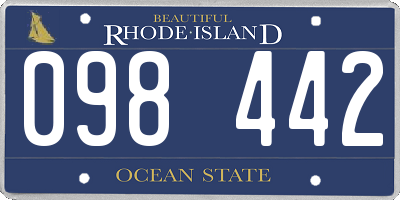 RI license plate 098442