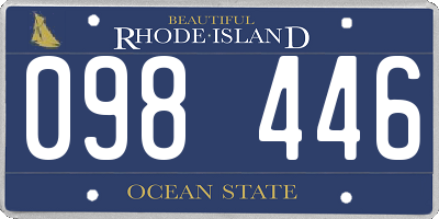 RI license plate 098446