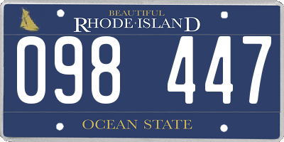 RI license plate 098447